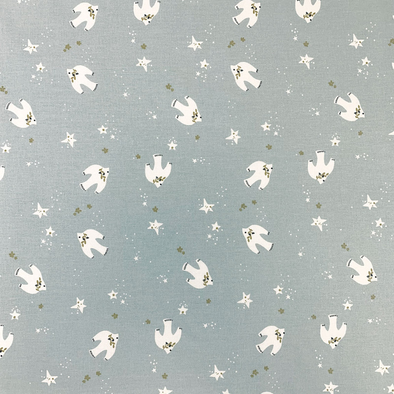 Printed Cotton SENJA Gray Sky / Camel